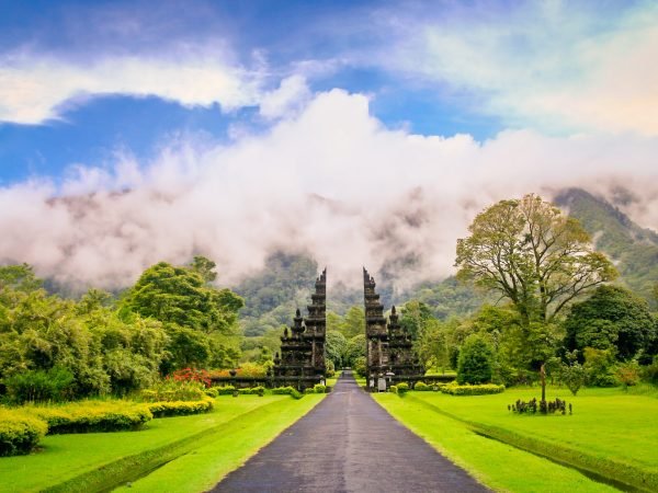 Gates to one of the Hindu temples in Bali in Indonesia