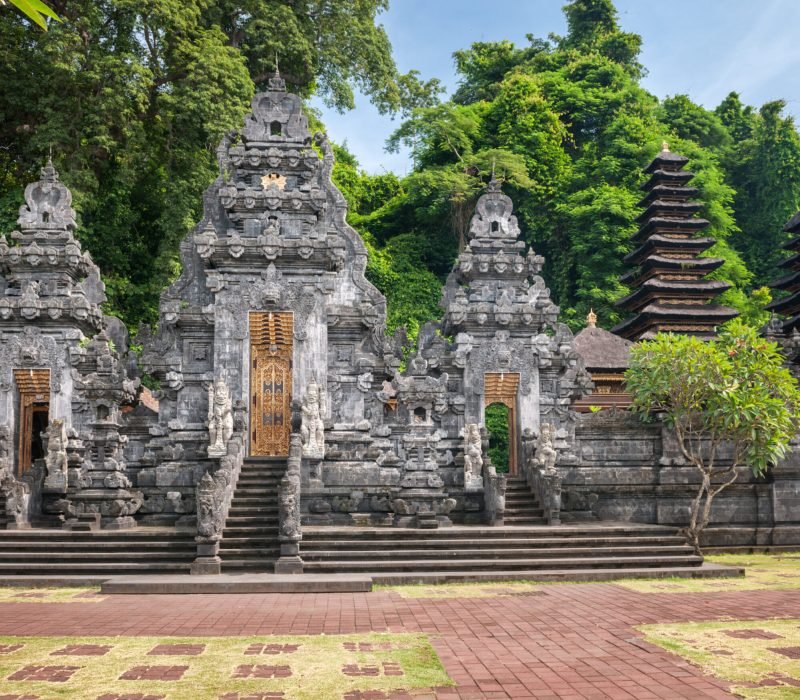 The famous Goa Lawah Temple with the bat cave on Bali