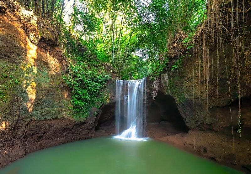 Suwat,Waterfall,In,Bali,,Indonesia