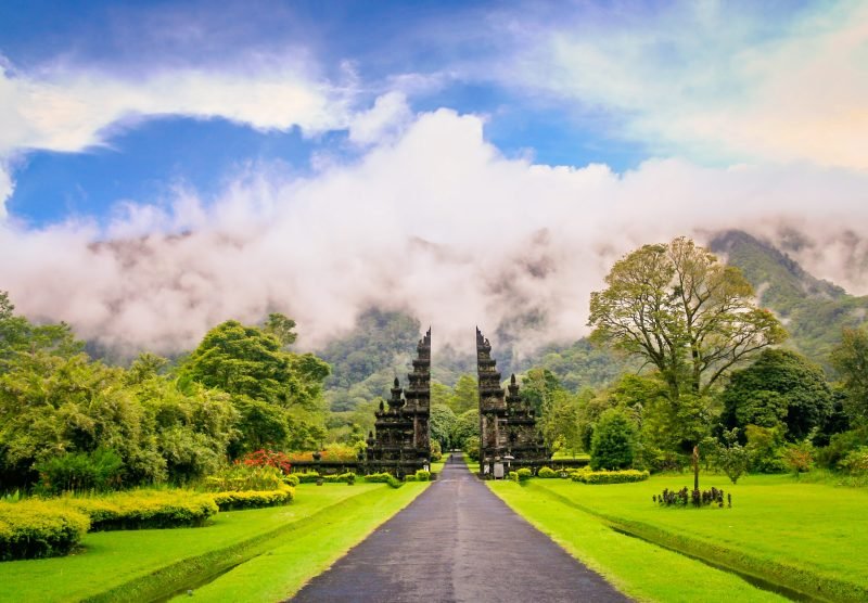 Gates to one of the Hindu temples in Bali in Indonesia