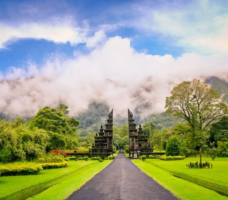 Gates to one of the Hindu temples in Bali in Indonesia
